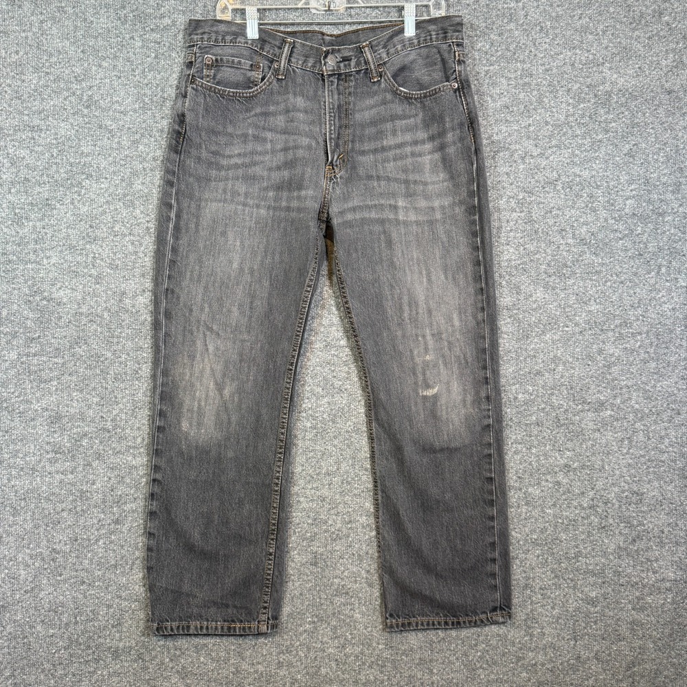 Levis 513 Jeans Mens 36x29 Blue Gray Medium Wash traight Leg Casual Denim Pants